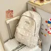 Nova Mochila Casual Estilo Coreano Ins com Bolinhas para Alunas do Ensino Fundamental II e Médio, Aparência de Alta Qualidade, Mochila Escolar Leve, Mochila Pequena