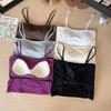 Garota Quente Sexy Recorte nas Costas Costas Lindas Regata Externa Suspender Tudo-Em-Um Bojo Fixo Comprimento Médio Regata Suspender para Mulheres