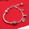 Tailândia Chiang Mai Pulseira de Prata Artesanal Vintage Prata Esterlina Antiga Elefantinho Tubo Curvo Tubo Redondo Pulseira Artesanal Joia