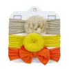 Diadema de Alta Elasticidad para Bebé Europea y Americana Adorno para la Cabeza de Bebé Lazo Orejas de Conejo Banda para el Cabello de Nylon para Bebé Set de Tres Piezas
