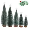 Artículos de Decoración Navideña: Árbol de Navidad Mini Artificial, Adorno de Atmósfera de Mesa, Árbol de Navidad de Agujas de Pino Cubierto de Nieve