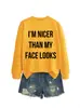 SOY MÁS AMABLE QUE MI SITIO INDEPENDIENTE DE AMAZON EBAY Sudadera de Moda Casual para Mujer Otoño e Invierno Camiseta Base