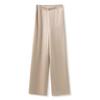 Estilo Nacional Cor Sólida Elegante Acetato Calça Casual Reta Cintura Alta Longa Roupa Feminina Modelo Zx M5162 Artístico Retrô Estilo Fino