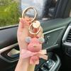 Criativo Diamante Incrustado Resina Urso de Lã Chaveiro Estéreo Boneca Mochila Pingente Cartoon Carro Chaveiro Presente para Mulheres