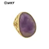 WT-R487 nueva forma de gota de agua gema de color diseño hueco de 18K anillo grande retro accesorios para hombres y mujeres