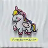 Pony Unicórnio Bordado Colar Para Baixo Jaqueta Buracos Quebrados Reparo Subsídio Patch de Roupa Bolsa de Roupas Colagem Decorativa