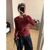 Camiseta de manga larga adelgazante de otoño con diseño de costuras visibles, top versátil adelgazante para mujer de primavera y otoño con hombros normales y alta elasticidad