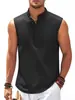 Nova Moda Masculina de Verão Gola Alta Roupas Dopamina Leve Sem Mangas Estilo Europeu e Americano
