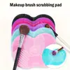 1 Pieza Alfombrilla Limpiadora de Brochas de Maquillaje de Silicona, Alfombrillas Limpiadoras de Brochas de Maquillaje limpiador de brochas de maquillaje de silicona, Almohadillas Limpiadoras Cosméticas, Herramienta de Lavado Portátil Brochas Cosméticas de Maquillaje