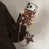 Cordón de estrella con estampado de leopardo adecuado para funda de teléfono Apple 16 Pro Max, iPhone 17, Maillard 15, otoño e invierno 14 para niñas