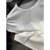 DestacadoCorrió 26 Primavera/Verano Nuevo Algodón Mercerizado de Nitrógeno Líquido Algodón de Seda Cupro Estilo Americano Camiseta de Manga Corta