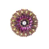 Broche Girassol Retrô Liga Feminina Roupas Decorativas Corsage Inlaid com Strass Pino Fixo Acessórios Atmosféricos