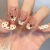 30 Peças de Unhas Wearable Puras Feitas à Mão com Laço Doce 3D, Diamante e Desenhos de Coração, Adesivos de Unhas Postiças Acabados, 30 Peças