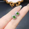Venta al por mayor de fábrica Pendientes Populares de Diopsido Natural con Incrustaciones de Plata S925 Piedra Principal 3*4 Joyería de Lujo Venta Directa de Fábrica