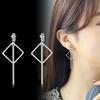 Aretes geométricos cuadrados de plata esterlina S925 de imitación Qiao Lanxuan, aretes cuadrados con cuentas de concha, aretes de temperamento femenino, joyería al por mayor