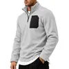 2026 Europa Transfronteriza Otoño Invierno Cuello Alto Media Cremallera Peso Pesado Más Terciopelo Cálido Casual Sudadera con Capucha de Manga Larga para Hombre
