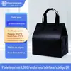 Bolsa Térmica para Levar para Milk Tea e Comida, Bolsa Tote de TNT Espessado com Folha de Alumínio Auto-selante, Bolsa de Embalagem para Levar com Impressão de Logo