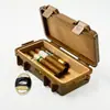 Humidor para Cigarros con Tapa Transparente y Forro de Madera de Cedro, al por Mayor de Fábrica, Portátil para Exteriores, Sellado, Impermeable, Caja de Viaje para Cigarros