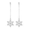 Pendientes de Copo de Nieve Estilo Hada para Otoño e Invierno al por Mayor, Pendientes de Circonita Súper Brillantes de Lujo Ligero, Pendientes de Diseño Único de Nicho para Mujer