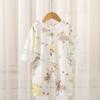 Mameluco para Bebé, Mono de Algodón de Manga Larga con Abertura, Pijama Delgado, Bata Nueva de Verano de Manga Corta para Niños y Niñas