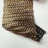 Tejido de Malla con Patrón de Espiga de Trigo con Estampado Completo Dorado, Tejido de Malla Elástica de Espiga para Decorar Vestidos de Escenario y Desfile de Moda