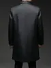 Chaqueta de Cuero Genuino para Hombre de Longitud Media con Solapa Acolchada de Terciopelo Grueso Chaqueta de Piel de Oveja con Forro Desmontable Abrigo de Terciopelo de Visón Ropa de Padre