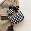 Houndstooth grande capacidade estilo coreano estilo ocidental all-match bolsa simples pu estilo ocidental artística feminina bolsa mensageiro de ombro