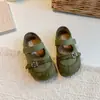 Zapatos de ballet para niña de suela blanda, nuevo modelo otoño 2026, adecuados para combinar con faldas, zapatos Mary Jane de una sola hebilla, zapatos pequeños de cuero de moda