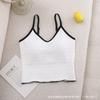 Primavera e Verão Estilo Coreano Alta Elasticidade Lindo Costas Regata Alça Decote V Suave Sexy Emagrecimento Estilo Férias Top Regata Esportivo para Mulheres