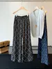 Calça Casual Vintage Estampada Flare para Mulheres, Novo Estilo de Verão, Estilo Old Money, Cintura Alta, Emagrecedor, Elegante, Versátil, Calça Cropped de Algodão e Linho