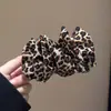 Presilha Banana Plissada Estampa Leopardo Retrô Nuvem Bolha para Cabelo Feminino Outono e Inverno Presilha Vertical na Parte de Trás da Cabeça para Mostrar Volume do Cabelo Acessório de Cabelo