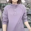 Nova coleção outono e inverno: uma blusa de fleece grossa, dupla-face, à prova de vento, de manga longa, que é ao mesmo tempo modeladora e quente, apresentando gola alta e design de pullover