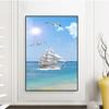 Pintura decorativa de entrada, moderna, minimalista, para pasillo, escaleras, mural de pared, vertical, paisaje único, vista al mar, pintura colgante
