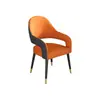 Cadeiras de jantar minimalistas e luxuosas italianas para uso doméstico, confortáveis e estilosas, adequadas para hotéis e restaurantes de estilo nórdico, ideais para refeições casuais e reuniões, com acabamento moderno em couro.