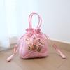 Bolso de Mano de Seda Bordado de Suzhou Estilo Antiguo, Bolsa de Regalo con Cordón Bordada a Mano, Bolso de Mano a Juego para Hanfu Qipao, Billetera