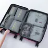 Conjunto de Sete Peças Bolsa de Armazenamento de Viagem Tecido Oxford Organizador de Roupa Íntima Conjunto Bolsa de Armazenamento para Mala de Viagem Saco de Embalagem