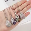 Zhouhang Jewelry Venta Caliente Transfronteriza Colgante de Cristal Natural con Collar de Pavo Real de Amatista Joyería de Moda al por Mayor
