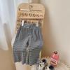 Calças Finas de Verão para Meninas Calças Xadrez Flare Elegantes e Modernas Calças Casuais à Prova de Mosquitos para Bebês Meninas Roupa de Verão
