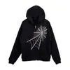 2025 Comercio Exterior Ropa Europea y Americana Sudadera Streetwear Sudadera con Capucha Estampado de Telaraña para Mujer