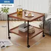 Mesa de té pequeña móvil, carrito pequeño, estante de almacenamiento mini con ruedas para sala de estar/balcón, mesita de noche, mesa auxiliar, mesa redonda pequeña