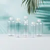 Frascos Dispensadores de Loção em Estoque 100ml 120ml 200ml Frascos de Shampoo Frascos de Plástico PET Frascos Pequenos de Pressão para Viagem