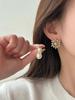 Otoño e Invierno nuevos algodón algodón amistad algodón aretes de botón moda femenina estilo punk aretes blancos flocados aretes de aguja de plata 925