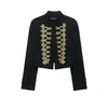 Ropa de mujer INS estilo europeo y americano transfronteriza al por mayor nuevo estilo vintage hebilla de nudo corte ajustado blazer corto 1255706