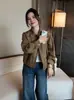 Chaqueta retro con solapa estilo coreano para mujer, nuevo diseño de otoño 2026, corte holgado, adelgazante, chaqueta corta versátil, top de moda