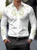 Camisa de manga larga a rayas 2026, ropa masculina transfronteriza, solapa con estampado digital, camisa masculina elástica en cuatro direcciones