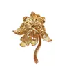 Broche luxuoso de rosa com adornos de diamantes, acessório requintado de alta qualidade, alfinete de lapela, acessório para roupas, alfinete para acinturar, broche decorativo
