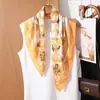 Lenço Quadrado Elegante Floral 70cm para Mulheres, Lenço de Seda Suave e Gracioso, Novo Lenço Decorativo Versátil de Primavera e Verão, Lenço de Pescoço para Mulheres