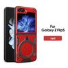 Adecuado para Funda de Teléfono Samsung Z Flip7/6 con Soporte Magnético Plegable Z Flip5/4 y Cubierta Protectora Anticaídas