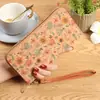 Billetera Larga Femenina Daifa Transfronteriza Bolso para Tarjetas de Personalidad Artística Vintage Diseño Estampado Grano de Madera Billetera para Monedas de Gran Capacidad