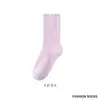Meias femininas brancas, meias de algodão puro de cano médio para outono e inverno, meias pós-parto sem costura, meias de cano longo, atacado da indústria de meias de Zhuji